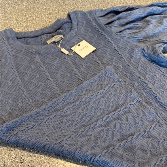 Cupio Blue Textured Women's Top - Picture 5 of 5